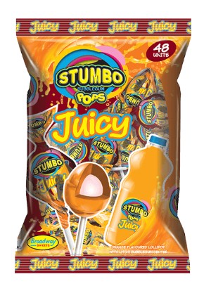 Stumbo Pops Juicy Orange Lollipops 48
